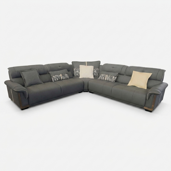 L-Shaped Sectional Sofa in a modern living room setting with plush cushions and neutral decor accents.