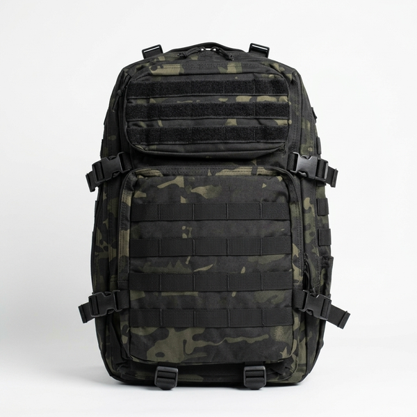 Sentinel Core Camouflage Daypack featuring multiple compartments and adjustable straps.