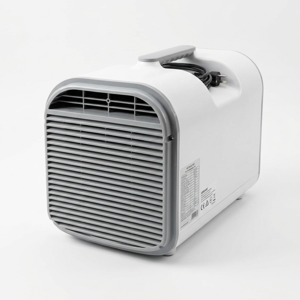 Smart Remote Control Portable Air Conditioner 220V featuring a compact design and integrated carry handle.