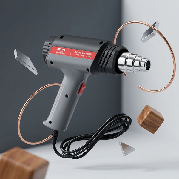 Heat Gun showing a corded handheld tool with a metal nozzle for heating applications.