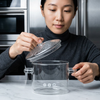 Charming Transparent Borosilicate Glass Pot With Lid 14cm