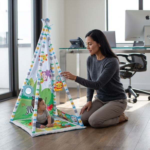 2 In 1 Baby Activity Play Gym and Removable Tent