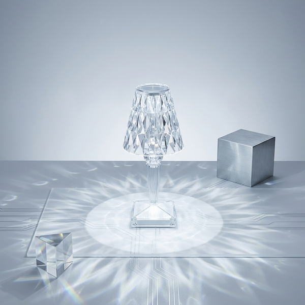 RGB Colour Changing Crystal Table Lamp Touch USB Charging LED Night Light