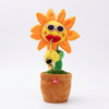 Dancing Musical Sunflower Plush Toy with Saxophone in a pot, playing music with wiggling movements.