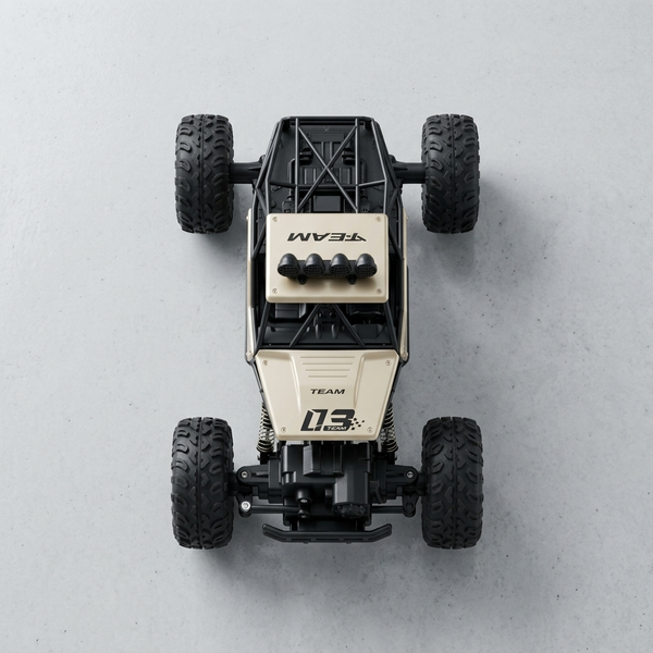 4WD Remote Control Off-Road Rock Crawler Truck shown from above, highlighting its robust design and off-road tires.