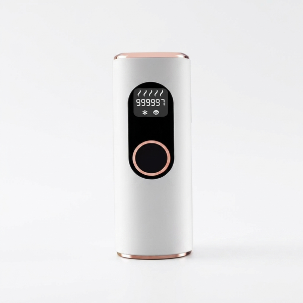 Electric Hair Removal Device with Digital Display, compact handheld design with integrated control area.