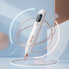 Electric Skin Care Pen with Interchangeable Needle Tips displayed with digital screen and modern design.
