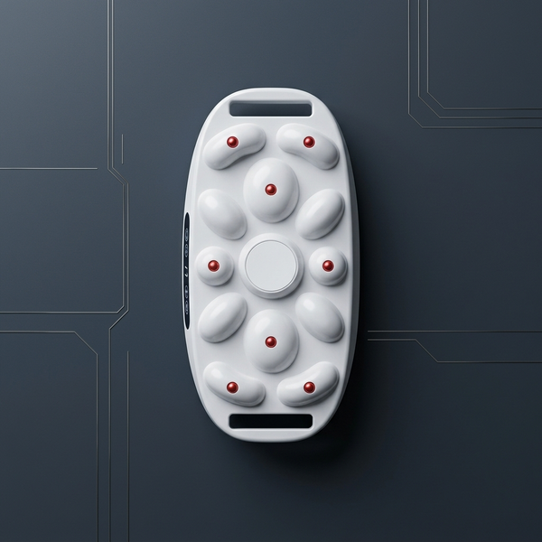 Large Area Vibrating Abdominal Massage Device on a sleek surface showing its ergonomic design and massage nodes.