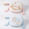 Long Plush Baby Pillow with Printed Design featuring fairy tale themes in pink and blue.