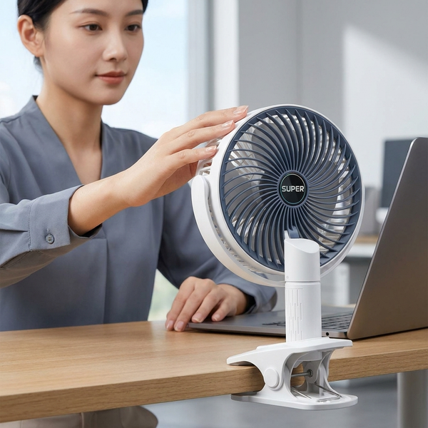 Portable Type C Rechargeable Desktop Clamp Fan