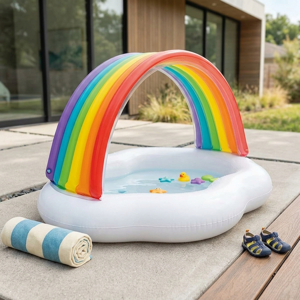 Rainbow Cloud Inflatable Baby Pool