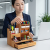 Wooden Desk Organizer Multifunctional Office Stationary Storage Holder