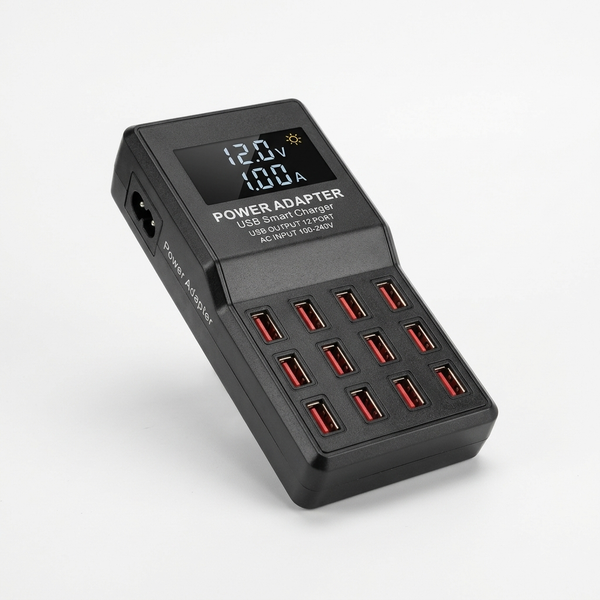 12-Port USB Charging Station and Power Adapter
