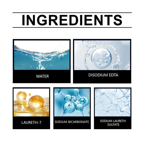 Ingredients for Professional Car Wheel Rim & Tire Cleaning Agent including water, disodium EDTA, laureth-7, sodium bicarbonate, sodium laureth sulfate.