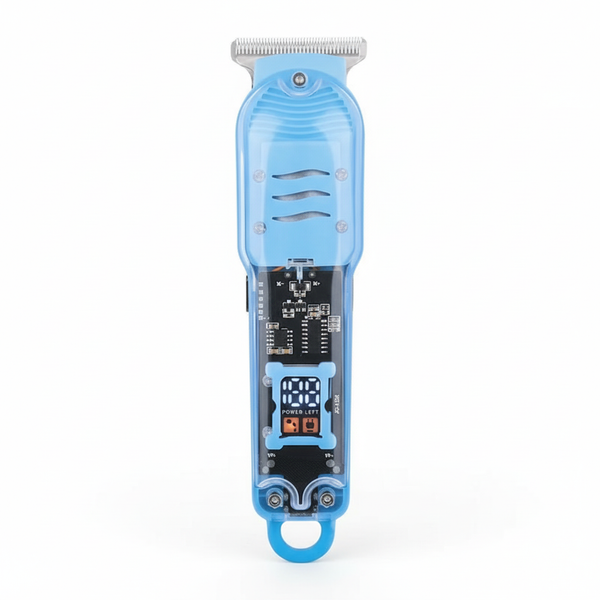 Professional Cordless Men's Beard and Hair Trimmer Kit showing its design and internal components.