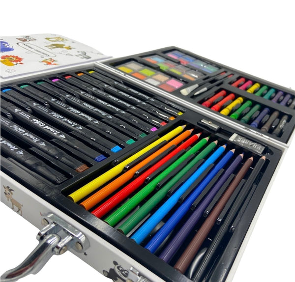 84 Piece Children Art Suitcase Stationery Set