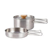 Soup Pot Pan Set of 2 Stainless Steel Cooking Pots with lid and handle.