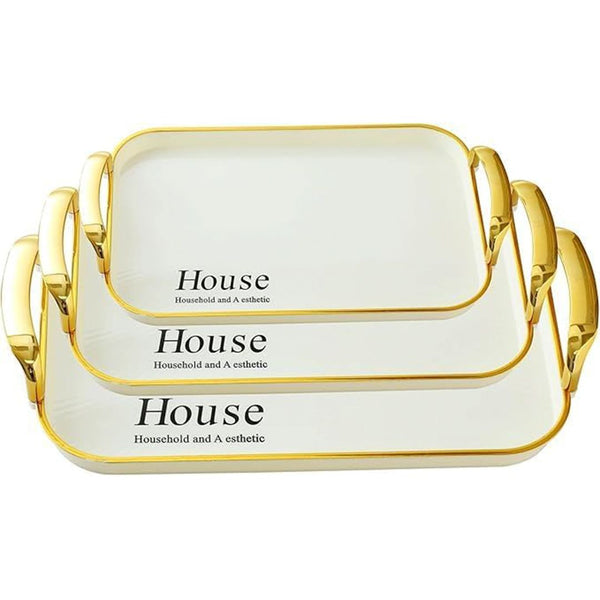 3-Piece Rectangular Plastic Serving Tray Set
