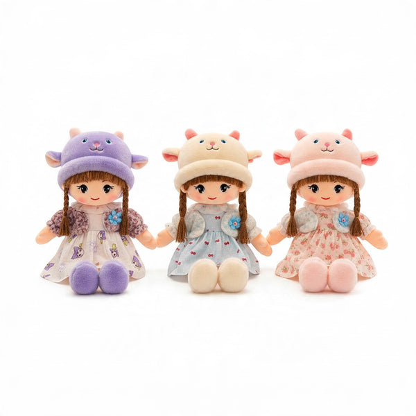 Plush Rag Doll with Animal Hat