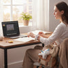 A girl wearing a Slap Unicorn Bracelet while working at a desk, showcasing its playful design and comfort.