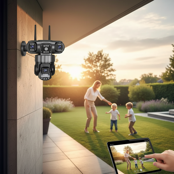 3-Lens Wireless CCTV Camera with 4G Connectivity
