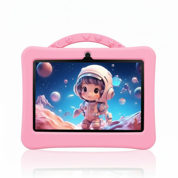 7-Inch Childrens Educational Android Tablet with a cute astronaut character on the screen.