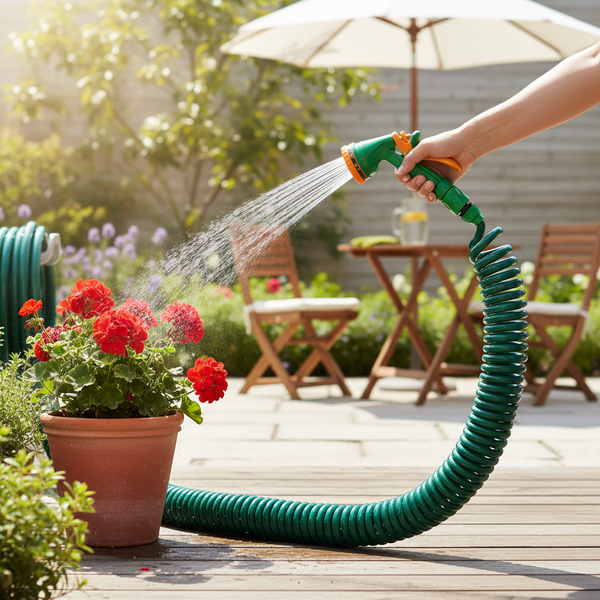 15m Coiled Retractable Hose -Tangle-Free Gardening Solutions
