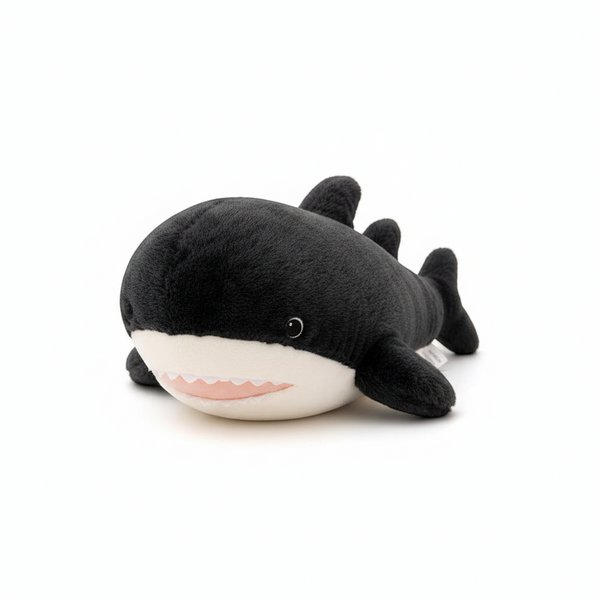 35 CM Plush Shark Soft Toy 50 CM Plush Shark Soft Toy, a cuddly black plush shark for children's play and bedroom decor.