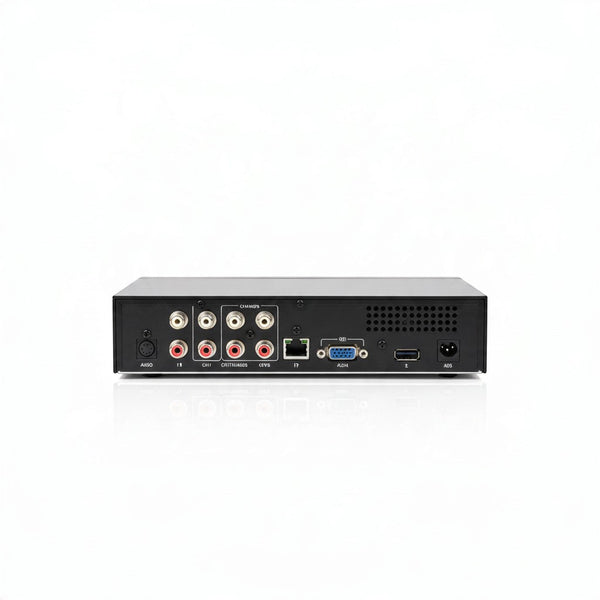 Back view of the 5-in-1 Digital Video Recorder showing multiple audio and video connections.