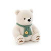 Plush Teddy Bear Unit with a green scarf and flower embellishment, soft and cuddly for all ages.