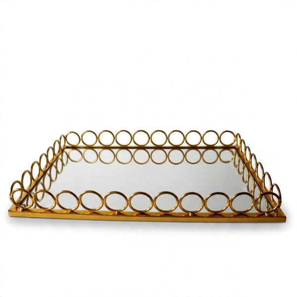 Gold Mirror Tray Medium Size