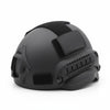 Military-Style Tactical Helmet shown side view with structured design and tactical features for costume and display purposes.