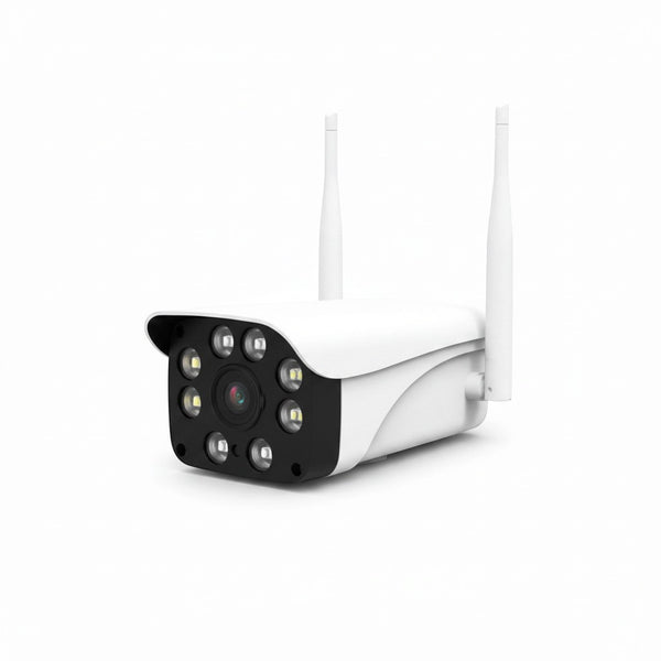 XY Wi-Fi Cam OD30 Bullet Security Camera Unit with night vision and dual antennas for outdoor monitoring.