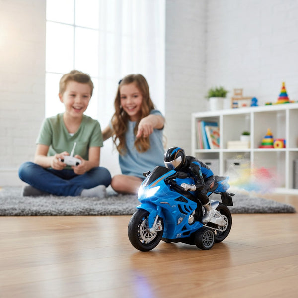 Remote Control Stunt Motorcycle Toy with Rider Figure