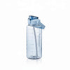 2-Litre Motivational Water Bottle with Built-In Straw in clear design with pop-up silicone straw.