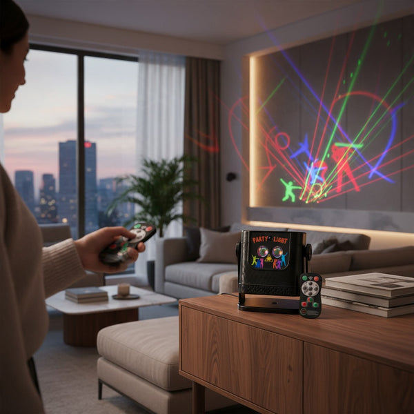 Dual-Aperture Laser LED Ambient Party Light