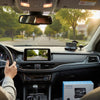 3-in-1 WDR Full HD 1080P Car DVR Dash Camera displayed in a car with a view of the road and interior.
