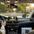 3-in-1 WDR Full HD 1080P Car DVR Dash Camera displayed in a car with a view of the road and interior.