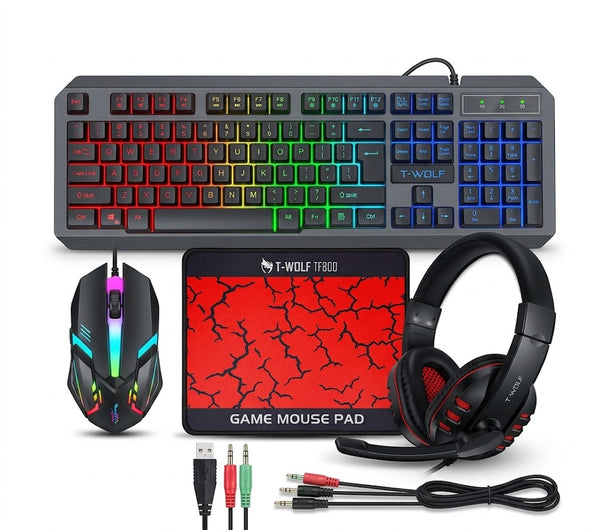 4-in-1 Wired LED Backlit Gaming Keyboard
