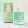RubySkin Repair Serum 30ml in a glass bottle with dropper, designed for skin repair and hydration.