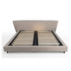 Modern Hotel Upholstered Platform Bed Frame with a sleek design and wooden support slats for mattress stability.