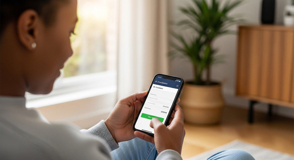 How to use PayJustNow at checkout on a smartphone during an online shopping experience.