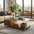 Glass Top Coffee Table with Drawers in a modern living room setting with a sleek design and practical storage.