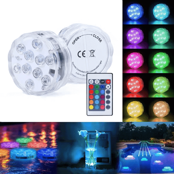Perfect Dealz 2-Pack Submersible LED Lights with Remote Control
