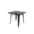 Modern Steel and Glass Dining Table with a sleek black top and stylish legs.