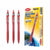 12 pcs Quick-Dry Semi-Gel Pens 0.7mm Red in packaging with three pens displayed beside it.