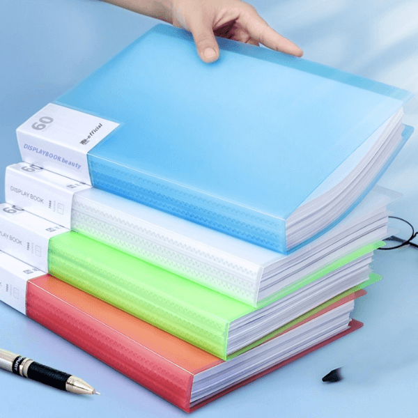 20 Pockets A4 Morandi Color Document Folder Plastic Presentation Book image 1