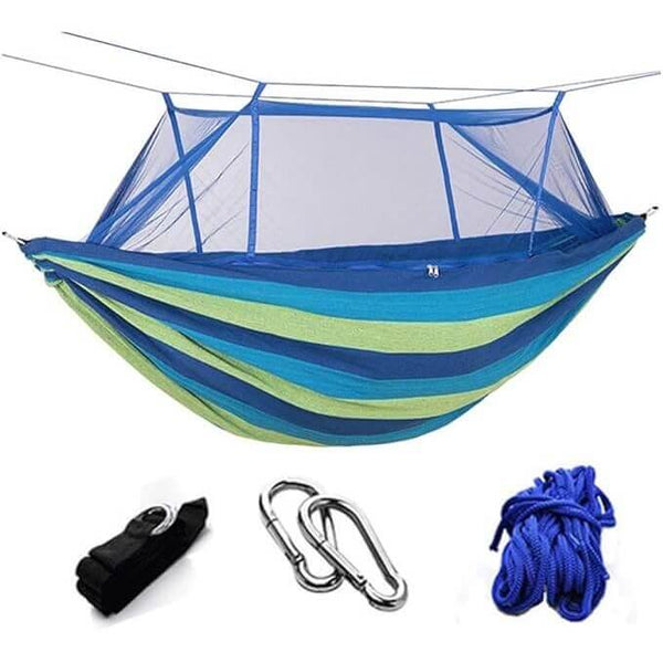 Portable Automatic Quick opening Fabric Hammock with Mosquito Net 290x140cm image 2