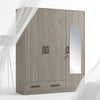 Storage Cabinet Wardrobe with Mirror Panel