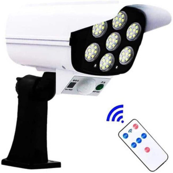 2 in 1 Solar Sensor Lamp with remote control and LED lights for outdoor security and energy savings.